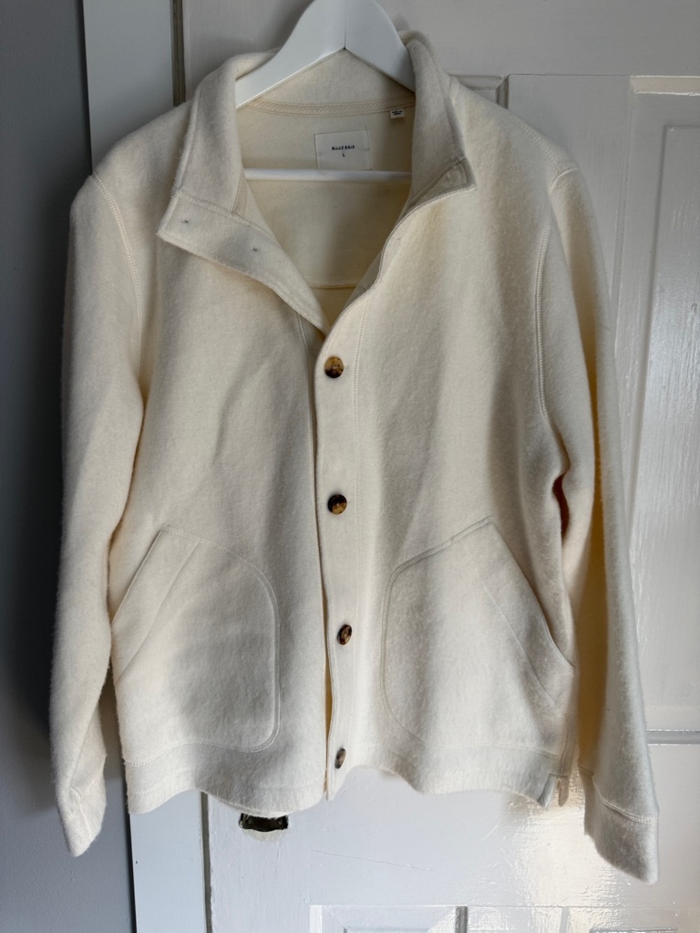 Billy Reid Cream Button-Front Utility Jacket